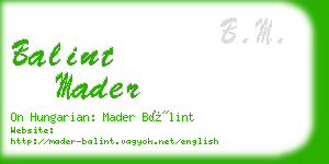 balint mader business card